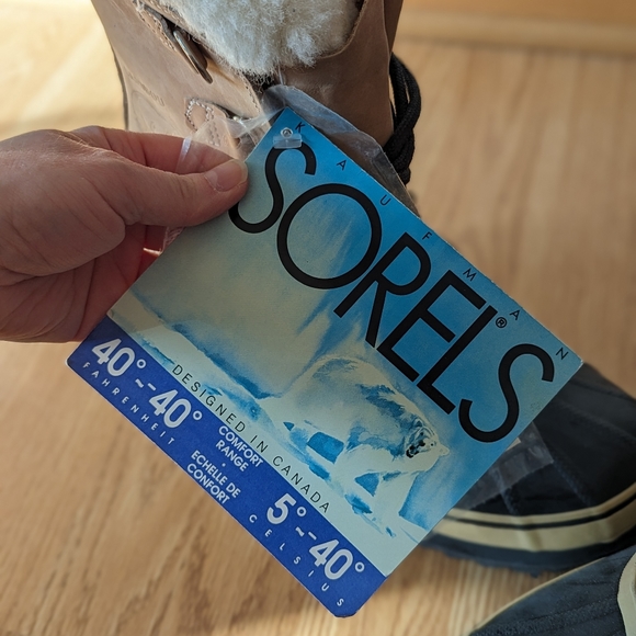 SOLD - VTG SOREL BOOTS KAUFMAN MENS 8 BROWN LEATHER CARIBOU BOOTS CANADA - NEW - Picture 8 of 9